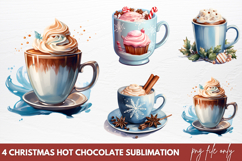 Christmas hot chocolate sublimation PNG Product Image 1