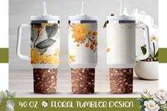 Yellow Flowers Tumbler Design, Glitter 40 Oz Tumbler Wrap Product Image 1