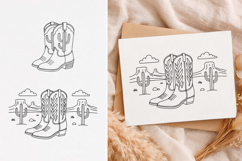 Cowboy Boots svg, Cowboy Boots with Desert, Line art Product Image 1