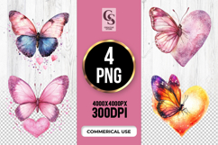 Butterfly Heart Clipart Sublimation PNG Product Image 1