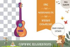 Hand Drawn Guitar Illustration, Cartoon Guitar PNG Product Image 1