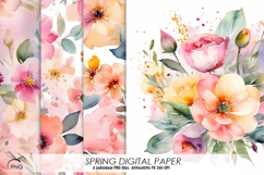 Spring digital paper, background clipart Product Image 1