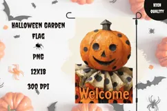 Halloween Head Garden Flag, Welcome Garden Flag PNG Product Image 1