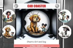 Car Coaster Chaotic Girl Dog Product Image 1