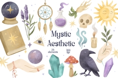 Magic aesthetic witches clipart Product Image 1
