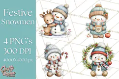 Christmas Snowman Clipart PNG Winter Holiday Characters Pnga Product Image 1