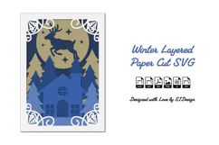 Winter 3D Layered Paper Cut - Christmas SVG Product Image 2