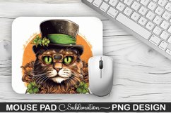 St. Patrick&#039;s Day Cat Sublimation Mouse Pad Design Product Image 1