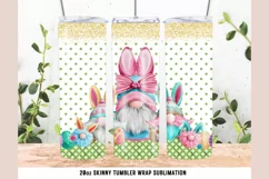 Gnomes Easter 20 oz Skinny Tumbler Sublimation PNG Design Product Image 1