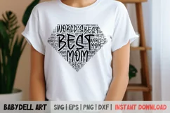 "World's Best Mom SVG design perfect for Mother's Day"