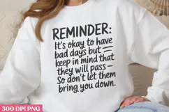 Daily Reminder PNG, Daily Reminder Sublimation PNG Product Image 2