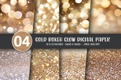 Gold Bokeh Glow Digital Paper Product Image 1