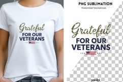 Grateful for Our Veterans PNG | Patriotic Military Product Image 1