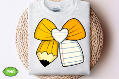 Teacher Pencil Paper Bow PNG, Teacher Clipart, Teacher Product Image 1