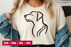 Dog Line Art T-Shirt Design Product Image 1