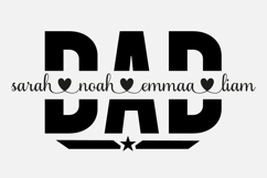 Dad Split Name Frame SVG, Father&#039;s Day SVG Design, Dad PNG Product Image 1