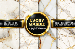 Lvory Marble Digital Papers - 04 variations Product Image 1