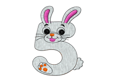 Rabbit Number 5 Embroidery Design Product Image 1