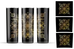 Gold mandala tumbler sublimation Product Image 3
