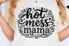 Hot Mess Mama Svg, Funny Mom life Svg, Tired Mom Svg. Product Image 2