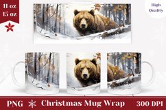 Winter Bear Mug Design, Watercolor Christmas Sublimation Product Image 1