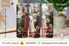 3D Halloween Tumbler Wrap, Funny Ghost Tumbler Template Product Image 1