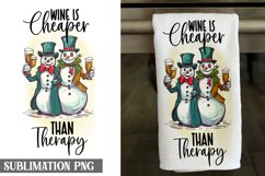 Wine Is Cheaper Than Therapy| Kitchen Dish Towel Sublimation Product Image 1