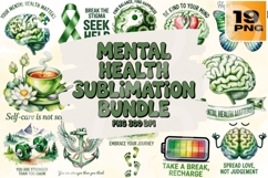 Mindful Moments Mental Health Awareness Quotes PNG Pack Product Image 1