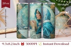 Christmas Tumbler Sublimation, Winter Village Tumbler PNG Product Image 1