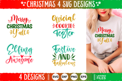 4 Christmas SVG Designs, Christmas SVG Cut file design Product Image 1