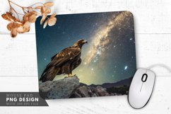 Galaxy Sky Golden Eagle Mouse Pad PNG Design Product Image 1