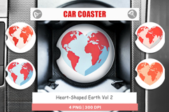 Car Coaster Heart-Shaped Earth Product Image 1