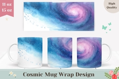 Watercolor Space Mug Wrap Design, Celestial Mug, Glitter Mug Product Image 1