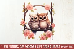 Valentine Animal On Swings Clipart, Valentine Animal Clipart Product Image 1