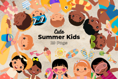 Cute Kids Summer Clipart Bundle Product Image 1