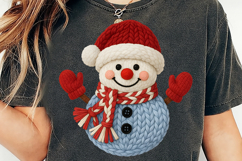 Christmas Faux Yarn Crochet Snowman PNG, Snowman PNG Product Image 3