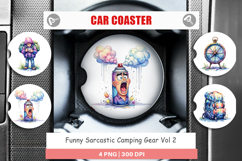 Sarcastic Camping Gear Car Coaster Product Image 1