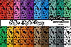 coffee digital papers, Coffee pattern, Coffee background Product Image 1