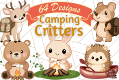 Camping Animals PNG Forest Critters Campfire Adventure Product Image 1