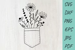 Flower svg, Daisy svg, wildflowers svg, Flowers Pocket Product Image 1