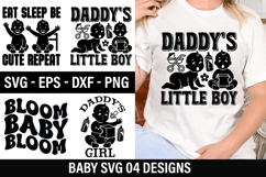 Baby Quotes SVG Design - Eat sleep be cute repeat Product Image 1