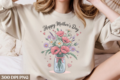 Happy mother&#039;s day PNG, Vintage Flowers Sublimation PNG Product Image 2
