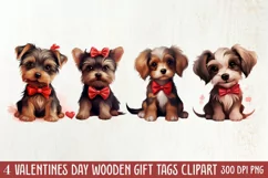 Cute Valentine Dog Clipart, Valentines Day Dog Clipart Product Image 1