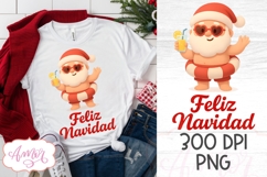 Feliz navidad PNG, Papa Noel de Verano diseño de Sublimación Product Image 1