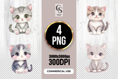 Cute Kitten Character Illustration Clipart Sublimation PNG Product Image 1