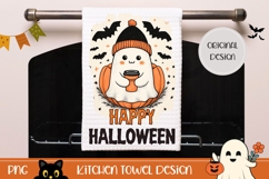 Cartoon Halloween Ghost Towel, Halloween Bats Towel Template Product Image 1