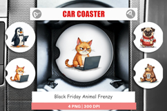 Black Friday Animal Frenzy Car Coaster Product Image 1