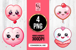 Cute Heart Balloon Clipart Sublimation PNG Product Image 1