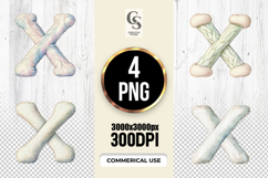 Furry Letter X Watercolor Alphabet Clipart Sublimation PNG Product Image 1