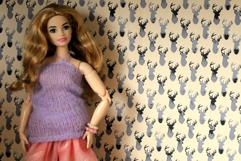 Deer wallpaper dollhouse DIY printable easy use coral colour Product Image 1